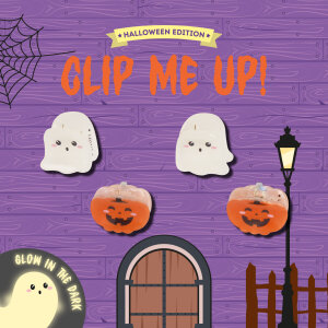 Clip Me Up! - Set aus 4 Mini-Haarclips - Ghost + Pumpkin