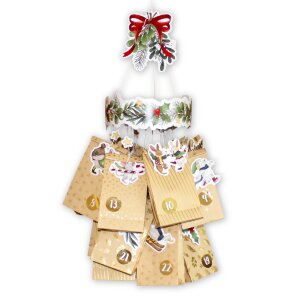 Adventskalender Mobile Kranz mit Tieren