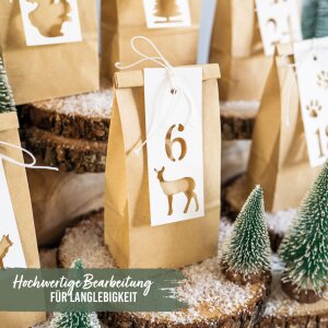 Adventskalender mit Cutout - Anhängern Waldtiermotive