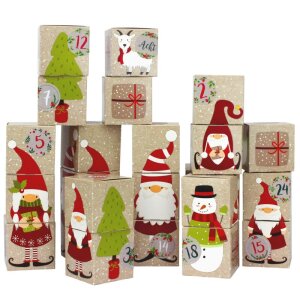 Adventskalender Schachteln 24 Stck zum Befüllen