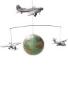 Authentic Models Mobile mit Modellflugzeugen und Globus