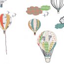 Wandsticker Montgolfieres - Romantische Heißluftballons als Wandsticker