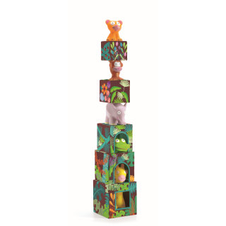 Stapelturm mit exotischen Tieren- Topanijungle