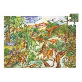Djeco Entdeckerpuzzle Dinosaurier+Buch