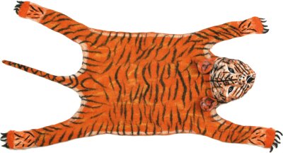 Handgefilzter Tigerteppich orange