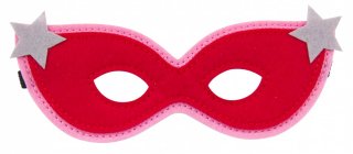 Rot-rosa Filz Heroe Masken von Global Affairs mit grauen Sternen