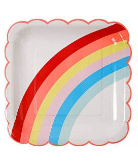 Meri Meri Regenbogen Pappteller - groß