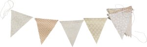 Papiergirlande - Wimpel natur/gold/silber large von Tudi...