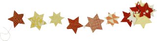Papiergirlande - Sterne rot/gold/natur small von Tudi Billo