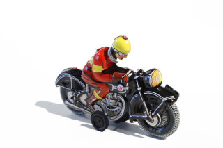 Motorrad schwarz mit Friktion  - Blechspielzeug 16 cm hoch made in Germany 
