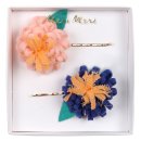 Haarclips mit Stoffblumen - zweifarbig von Meri Meri
