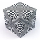 Geobender Magnetischer 3D Puzzlewürfel mit verschiedenen Mustern aus 12 Pyramiden bestehend Abstract