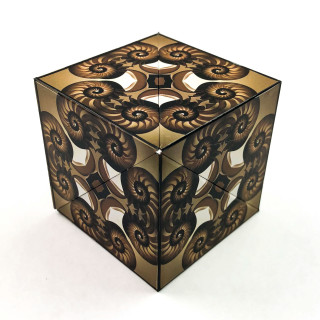 Geobender Magnetischer 3D Puzzlewürfel mit verschiedenen Mustern aus 12 Pyramiden bestehend Nautilus
