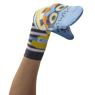 Walky Talkies, das sind Socken, die man auch als Handpuppen verwenden kann Räuber Catch me Sockenpuppe Größe 31-34