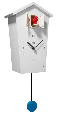 BirdHouse von KooKoo, eine moderne Kuckucksuhr mit 12 Vogelstimmen
