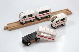 Noppi ICE weiß - Eisenbahn kompattibel mit Lego und Brio