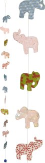 Pastellfarbende Elefantenirlande aus bedrucktem Papier von Tud Billo