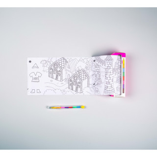 Pocket Game Ausmalposter Mini für unterwegs - 1 Meter Ausmalpapier plus Stift mit acht Farben von OMY Magic