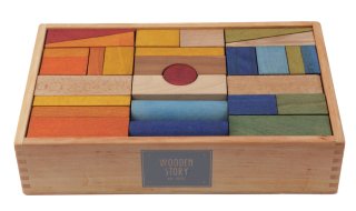 Holzklötze, naturlasiert 63 Stck von Wooden Story