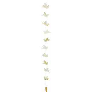 Papiergirlande - Vögelchen natur/gold/silber von Tudi Billo