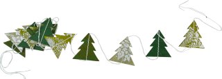 Papiergirlande - Tannenbäume grün/gold small von Tudi Billo