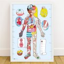 Riesen Ausmalposter mit Stickern Thema der menschliche Körper