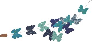 Papiergirlande - Schmetterlinge blautöne von Tudi Billo