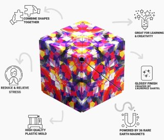 Shashibo Magnetischer 3D Puzzlewürfel Confetti