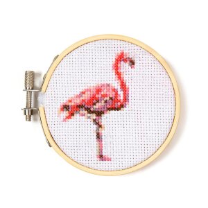 Mini Kreuzstich-Stickerei Set Flamingo