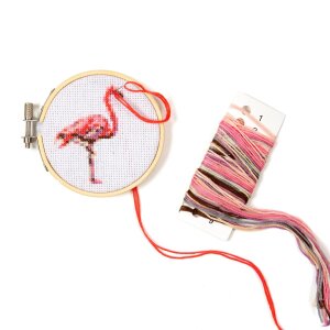 Mini Kreuzstich-Stickerei Set Flamingo