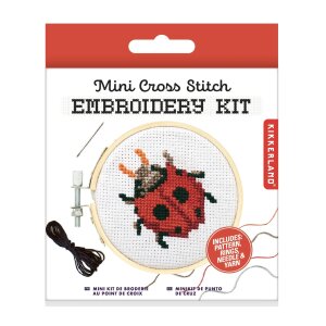 Mini Kreuzstich-Stickerei Set Marienkäfer