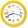 Kookoo Kidsworld Wanduhr SilentMove mit Tierstimmen gelb