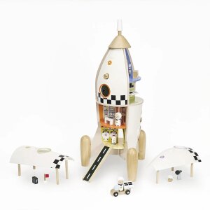 Spiel-Rakete aus Holz mit Zubehör