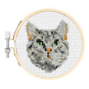 Mini Kreuzstich-Stickerei Set Katze