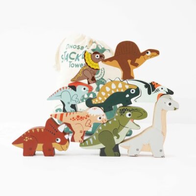 Stacking Animals  Jurassic - Dinosaurier Stapelspiel aus Holz