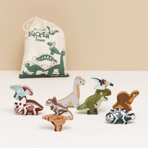 Stacking Animals  Jurassic - Dinosaurier Stapelspiel aus Holz