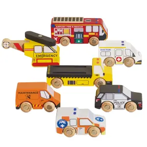Miniatur Rettungsfahrzeuge aus Holz von Le Toy Van