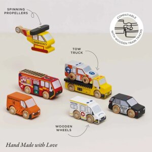 Miniatur Rettungsfahrzeuge aus Holz von Le Toy Van