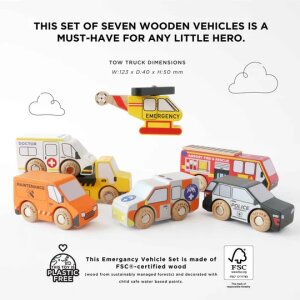 Miniatur Rettungsfahrzeuge aus Holz von Le Toy Van