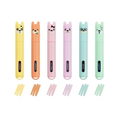 Teddy´s Style - 6 Mini Pastel Highlighter