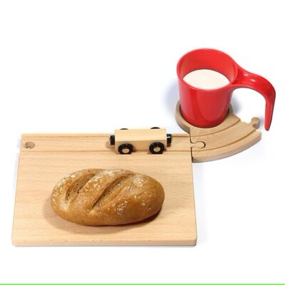 Eisenbahn Frühstücksset mit roter  Tasse