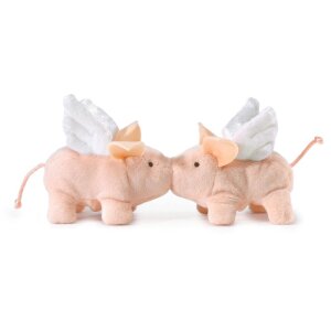 Mini Schwein mit Flügeln als Fingerpuppe