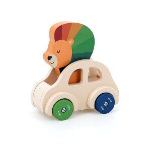 Lion beep car- holzauto mit Löwe von Vilac