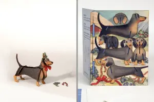 3D Grußkarte - Dackel
