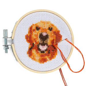 Mini Kreuzstich Stickerei Set Dog Mini Cross Stitch Kit