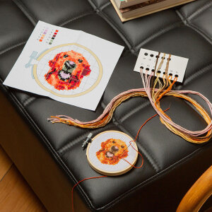 Mini Kreuzstich Stickerei Set Dog Mini Cross Stitch Kit