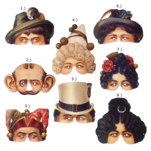 Pappmasken sortiert Moyses Hall Museum Kollektion