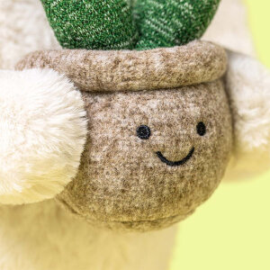Cream Bunny with Plant von Jellycat weißer Kuschelhase mit Blumentopf