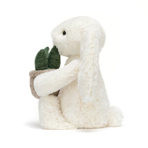 Cream Bunny with Plant von Jellycat weißer Kuschelhase mit Blumentopf