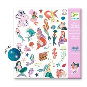 160 Glitzer-Sticker: Meerjungfrauen von Djeco
